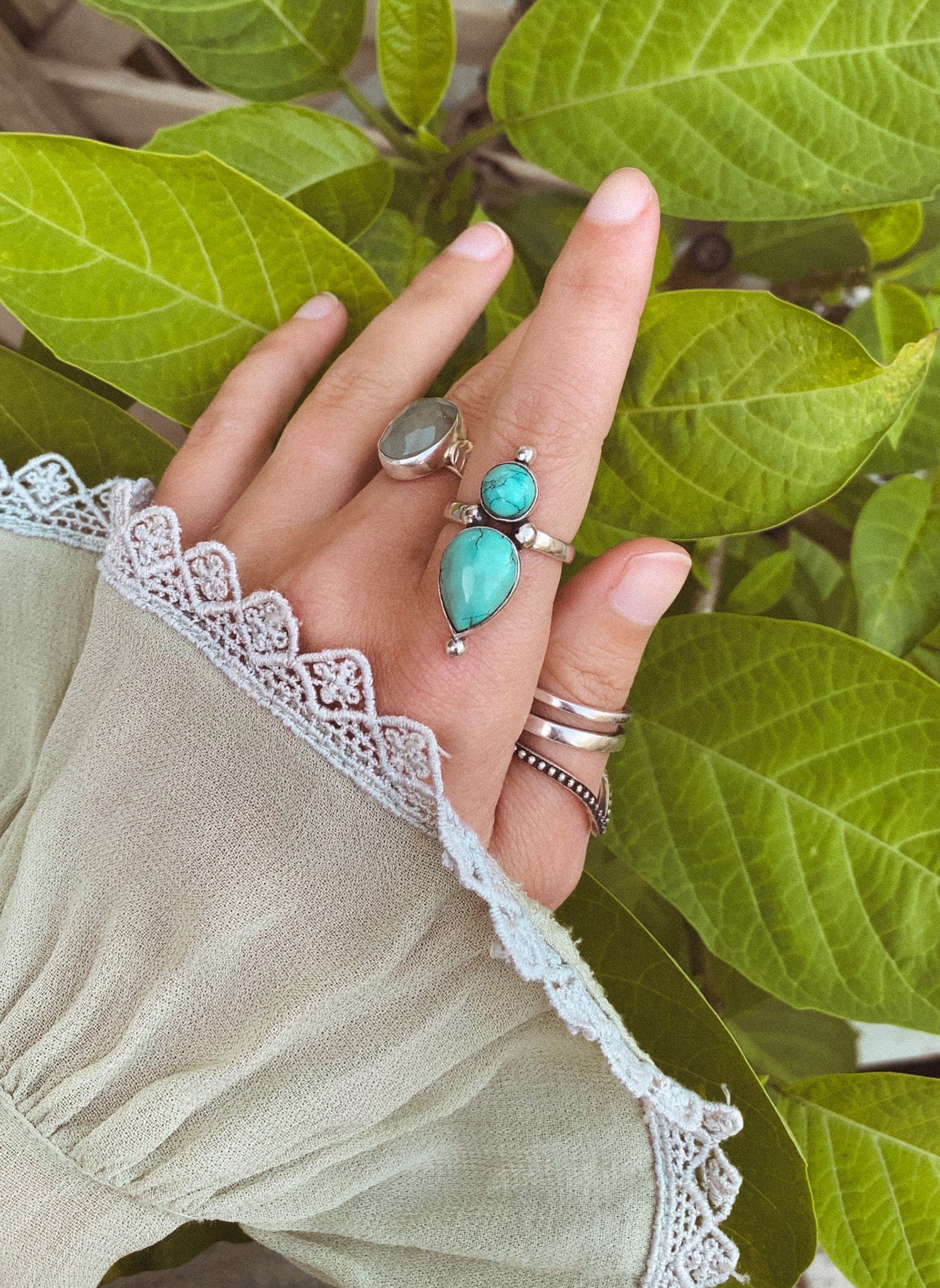 Turquoise on sale ring finger