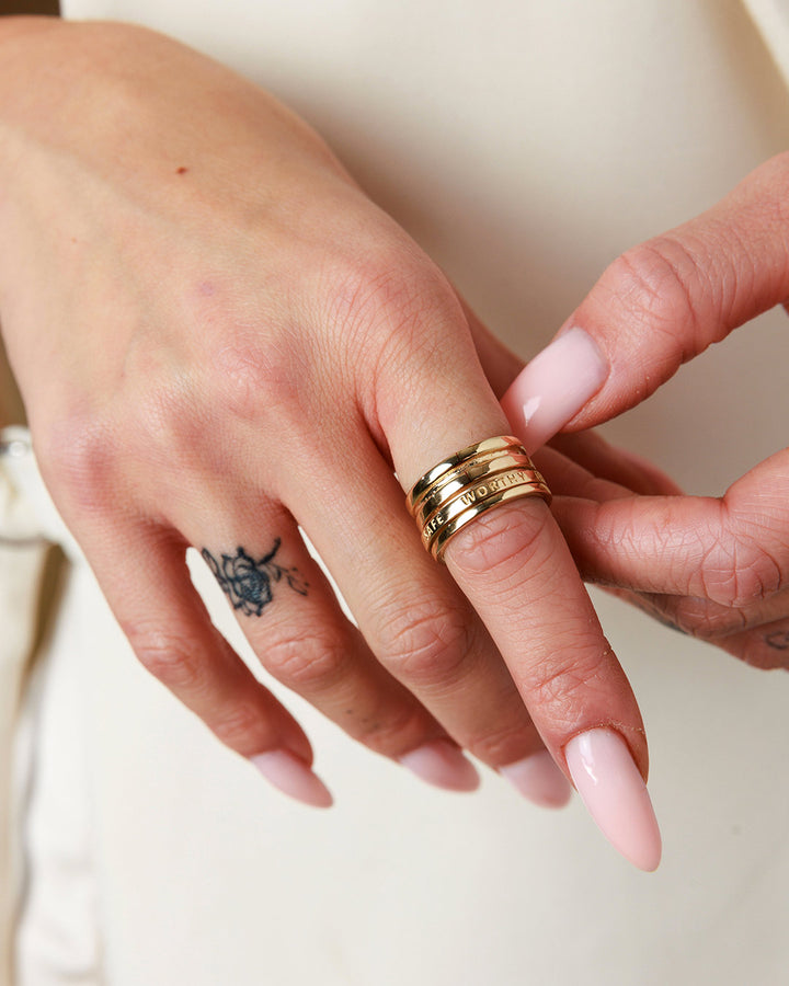 Fidget-Ring mit motivierender Gravur, Vergoldet