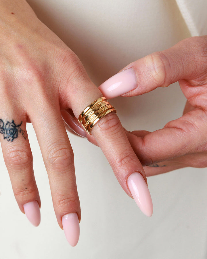 Fidget-Ring mit motivierender Gravur, Vergoldet