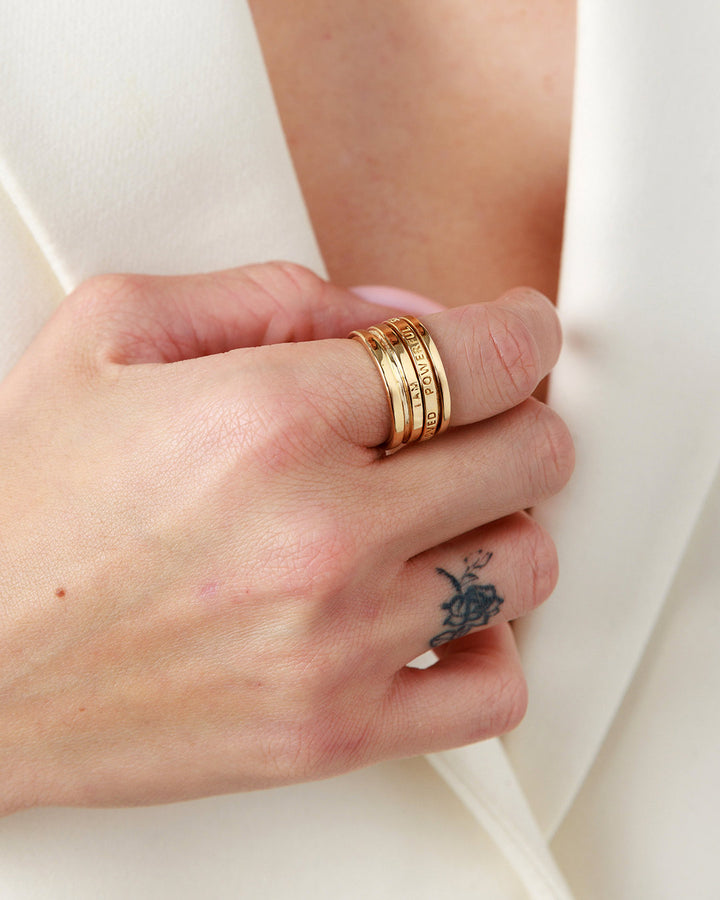 Fidget-Ring mit motivierender Gravur, Vergoldet