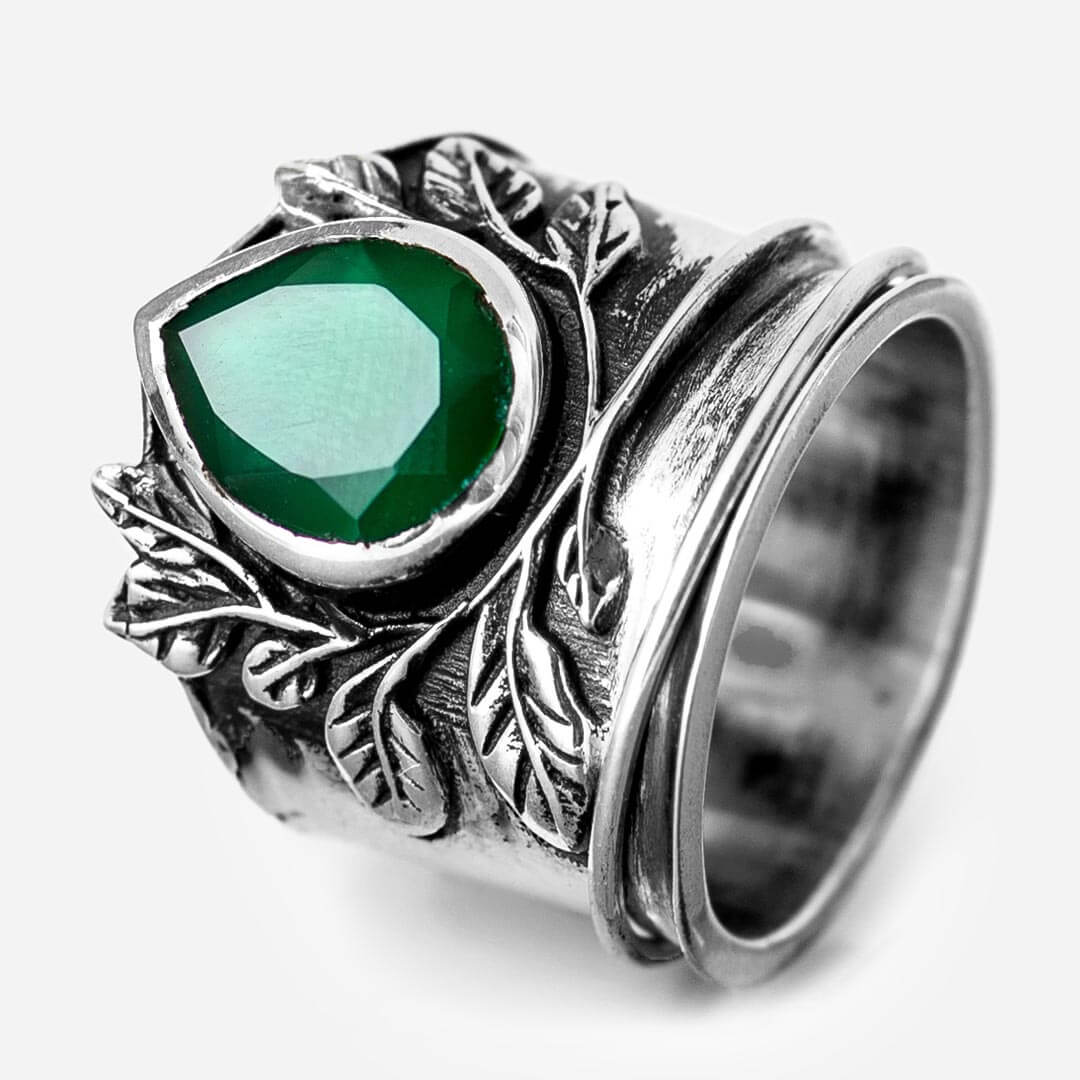 Blätter-Onyx-Fidget-Ring