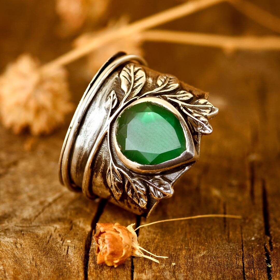 Blätter-Onyx-Fidget-Ring