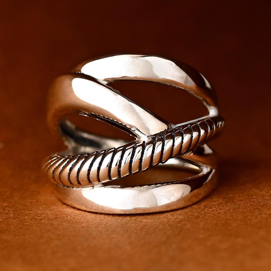 Klobiger Wickelring aus Sterlingsilber