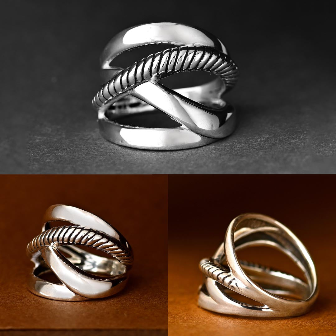 Klobiger Wickelring aus Sterlingsilber
