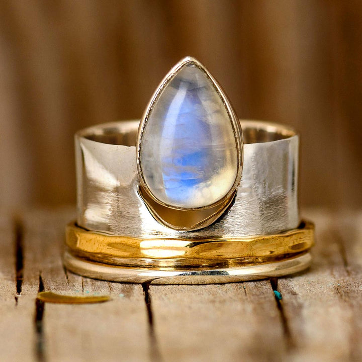 Mond und Mondstein Fidget Ring