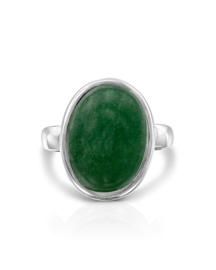 Grüner Aventurin-Ovalring
