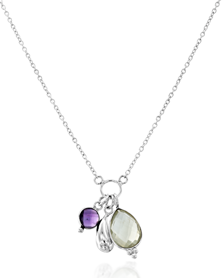 Grüne und violette Amethyst-Tropfenkette