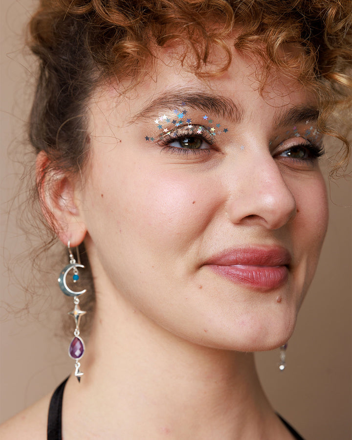 Himmlische Ohrringe mit Amethyst, Apatit und Citrin