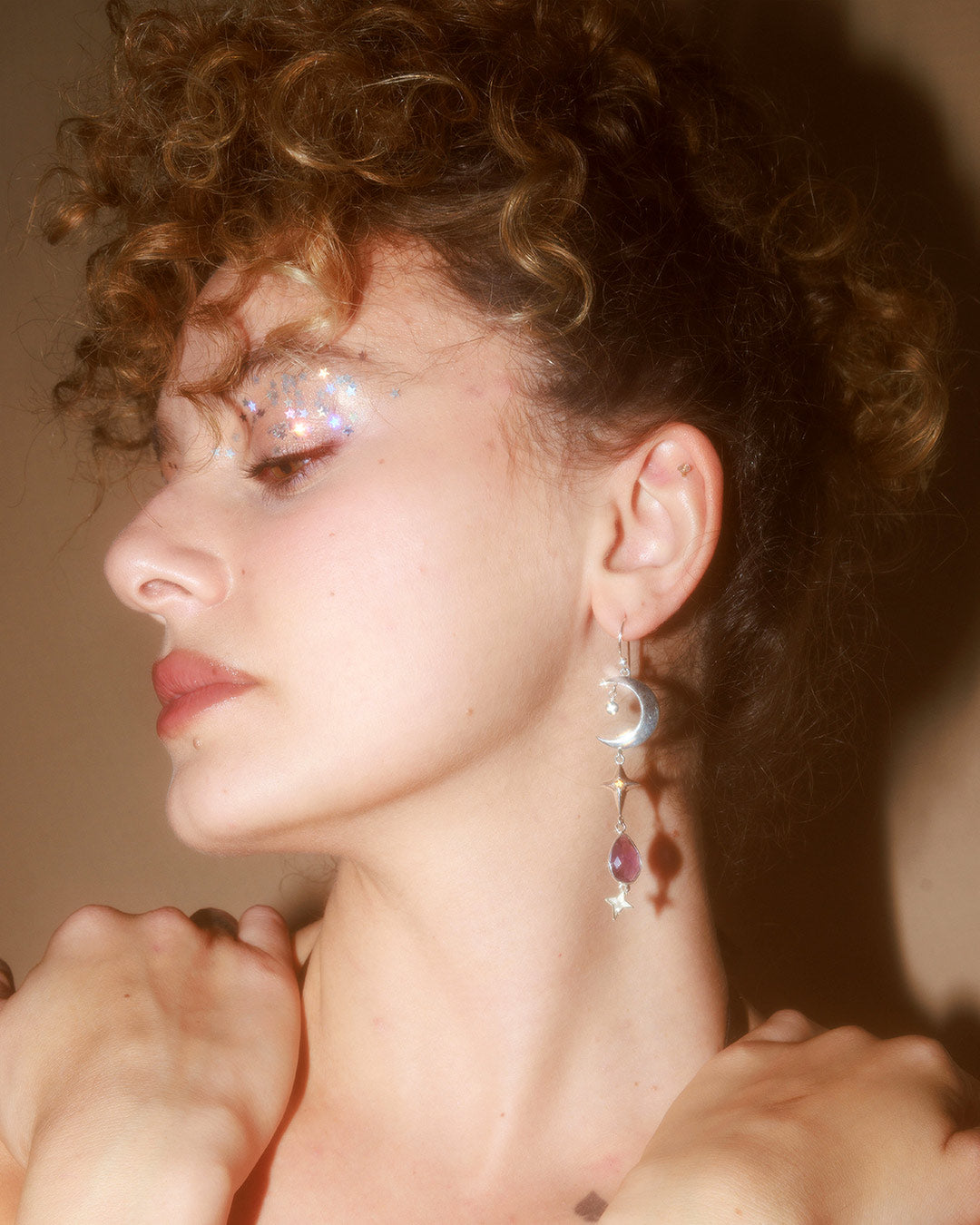 Himmlische Ohrringe mit Amethyst, Apatit und Citrin
