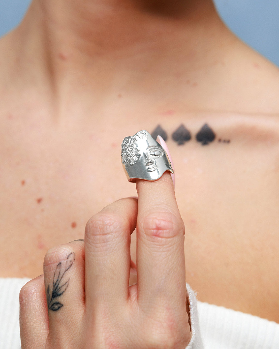 Woman Figure Face Ring