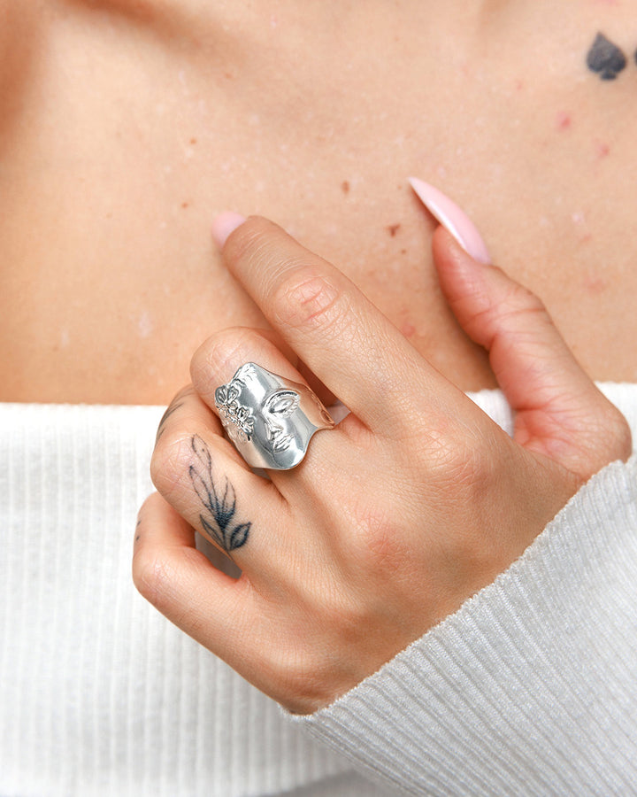 Woman Figure Face Ring