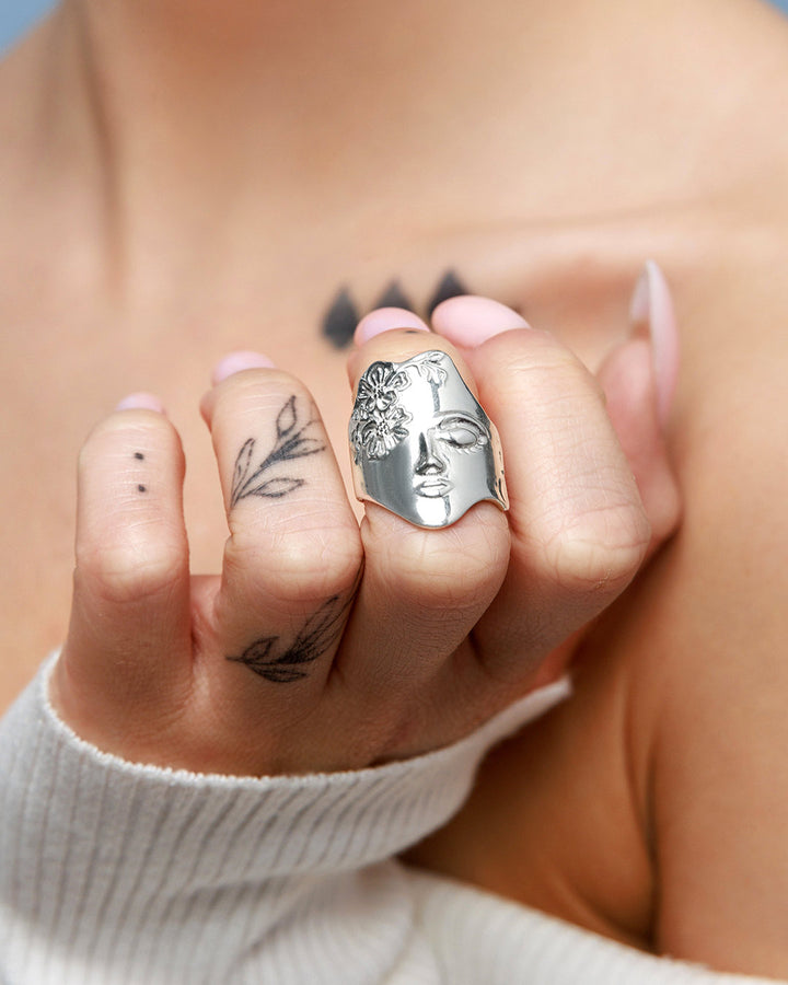 Woman Figure Face Ring