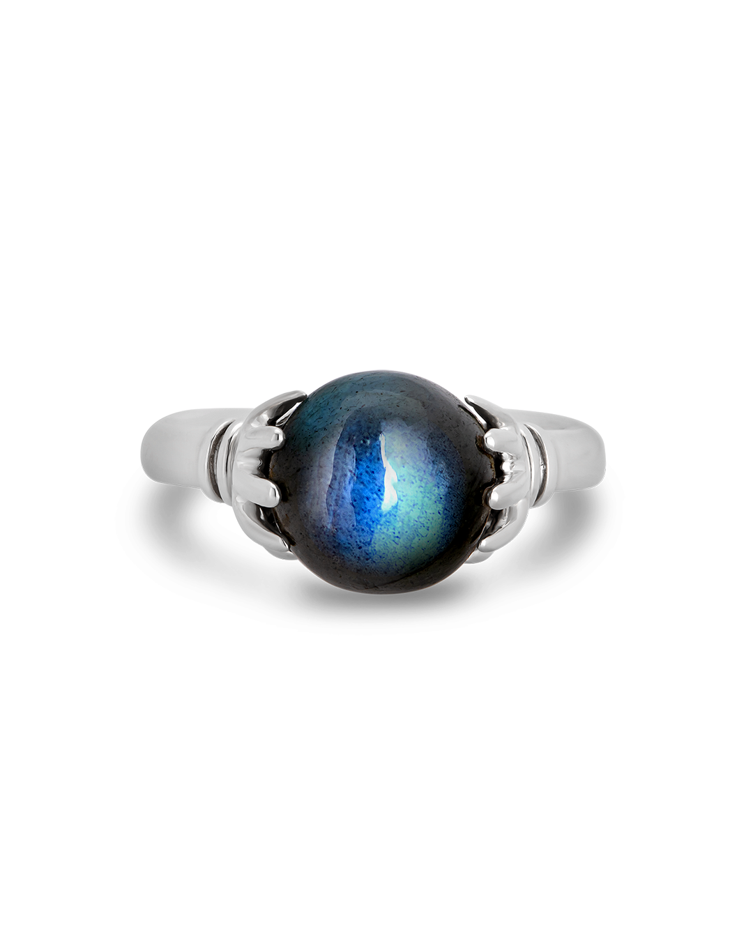 Mystic Hand Labradorite Crystal Ball Ring