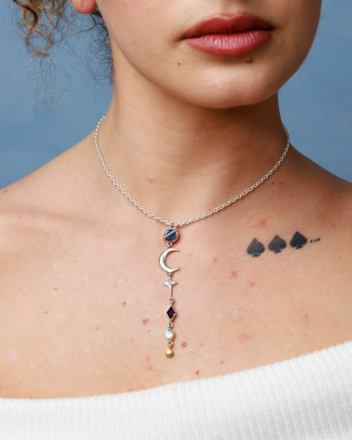 Chakra Celestial Necklace with Gemstones