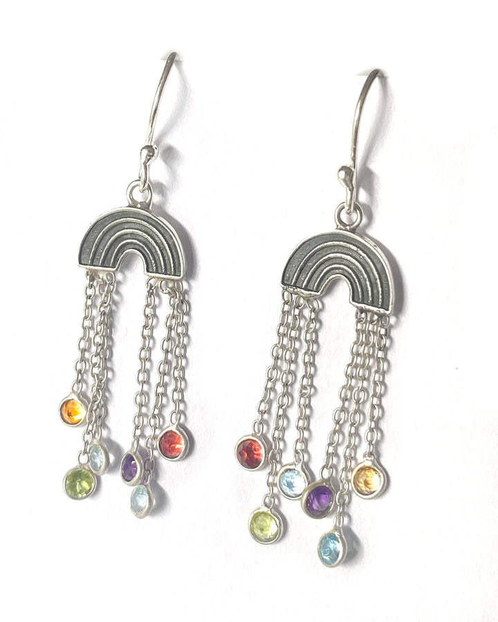 Rainbow and Gemstone Earrings