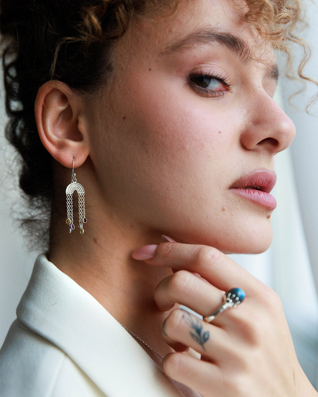 Rainbow and Gemstone Earrings
