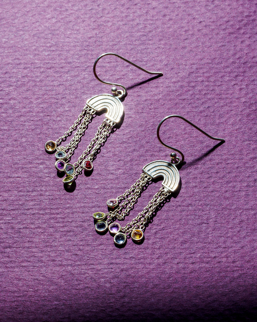Rainbow and Gemstone Earrings