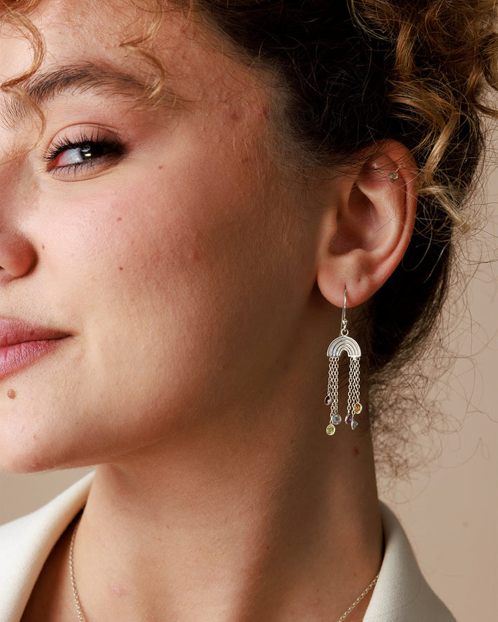 Rainbow and Gemstone Earrings