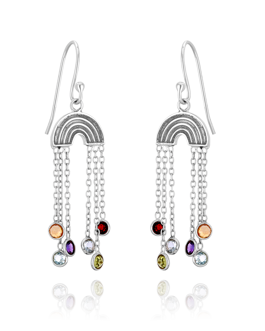 Rainbow and Gemstone Earrings