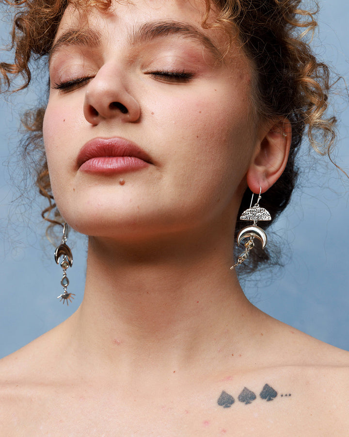 Moon and Sun Earrings with Topaz and Citrine