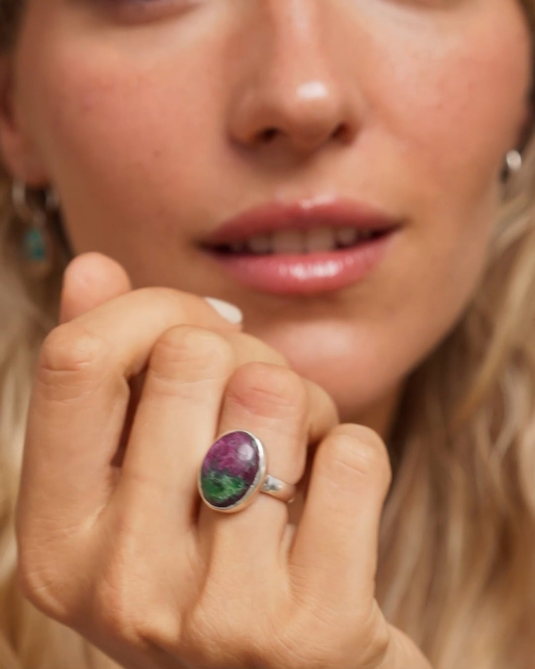 Ruby Zoisite Oval Ring