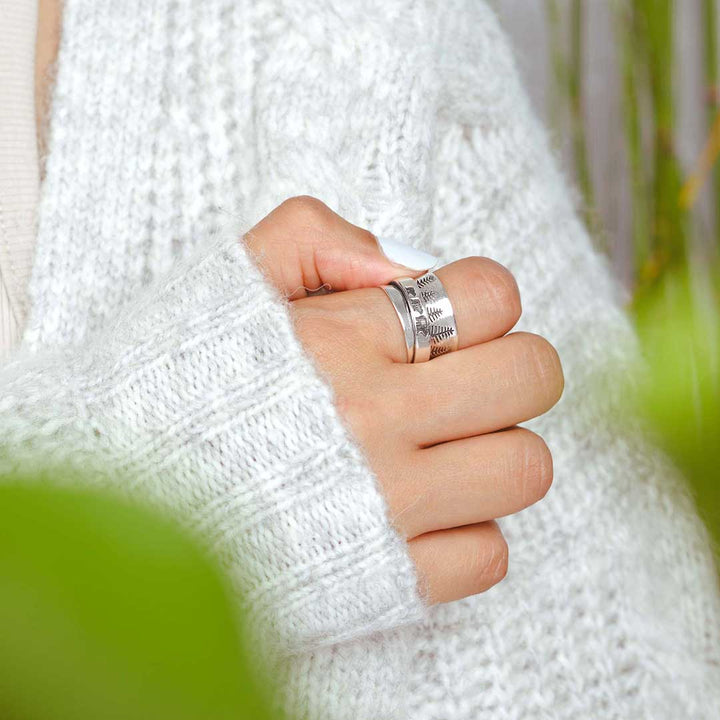 Forest Mama Bär Fidget Ring Sterling Silber