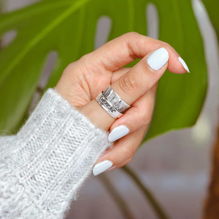 Forest Mama Bär Fidget Ring Sterling Silber