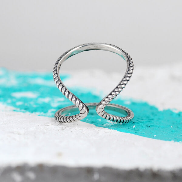 Knöchelring mit Schiene aus Sterlingsilber
