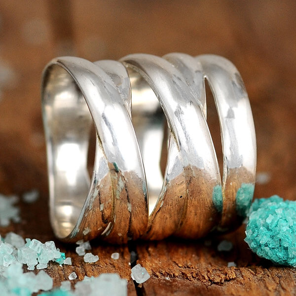 Großer, auffälliger Statement-Ring aus Sterlingsilber