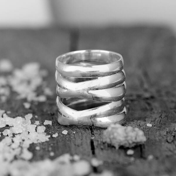 Großer, auffälliger Statement-Ring aus Sterlingsilber