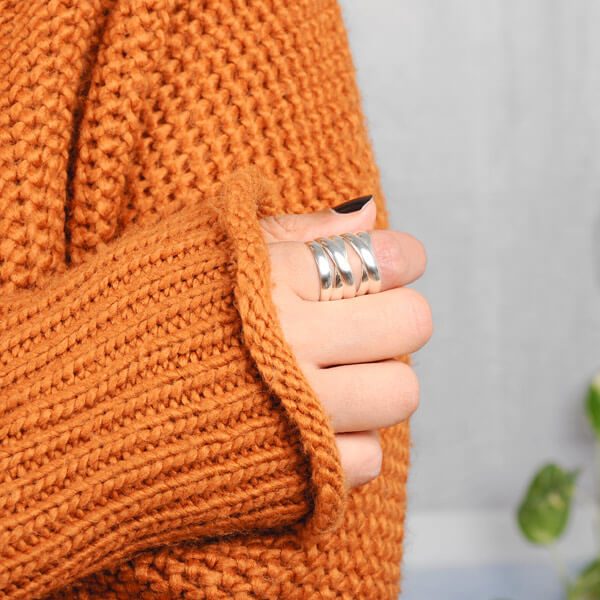Großer, auffälliger Statement-Ring aus Sterlingsilber