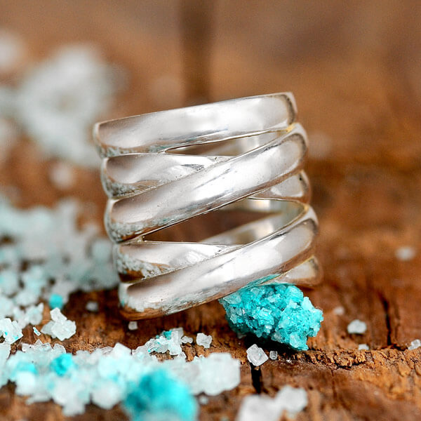 Großer, auffälliger Statement-Ring aus Sterlingsilber