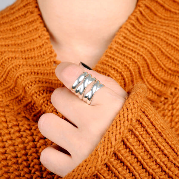 Großer, auffälliger Statement-Ring aus Sterlingsilber