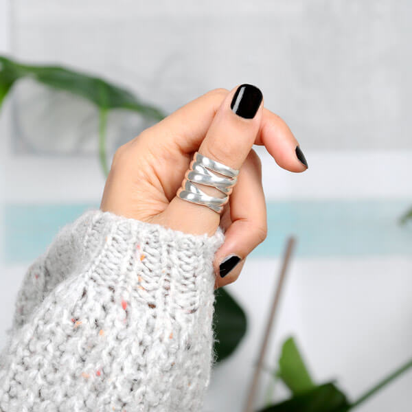 Großer, auffälliger Statement-Ring aus Sterlingsilber