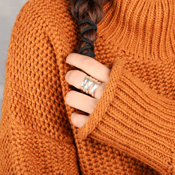 Großer, auffälliger Statement-Ring aus Sterlingsilber