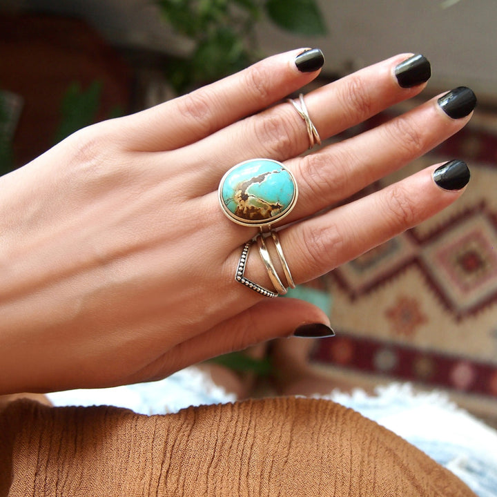 Chevron Sterling Silver Ring Great for Thumb