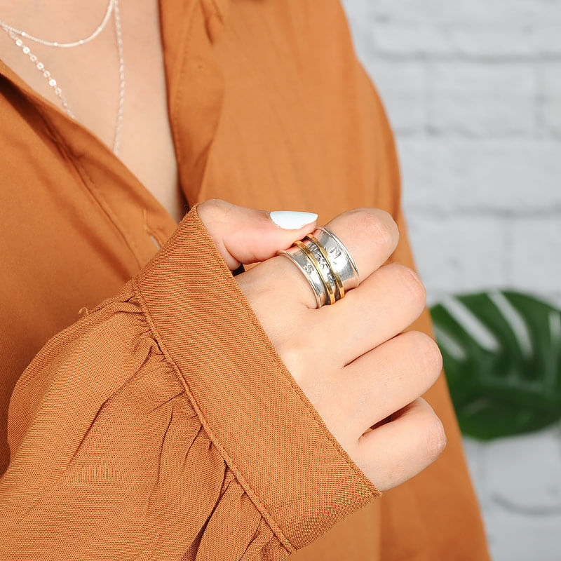 Spinner Kompass Ring Sterling Silber