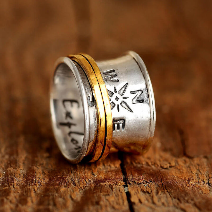 Spinner Kompass Ring Sterling Silber