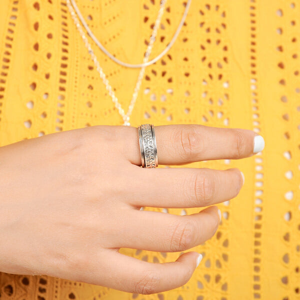 Floraler Drehring Sterling Silber