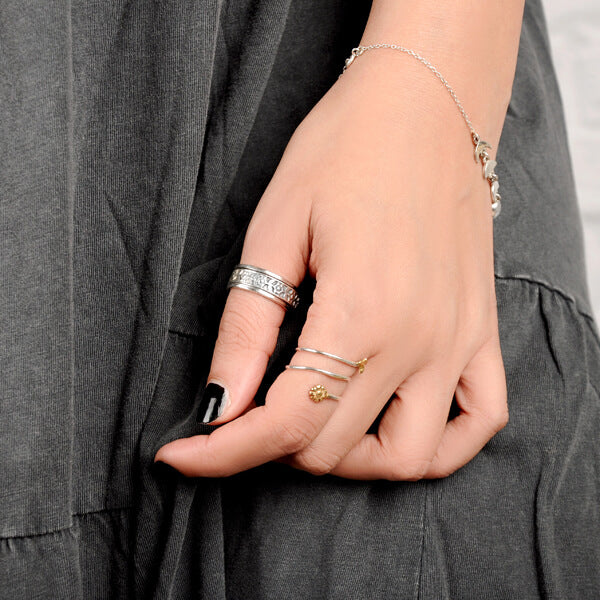 Floraler Drehring Sterling Silber