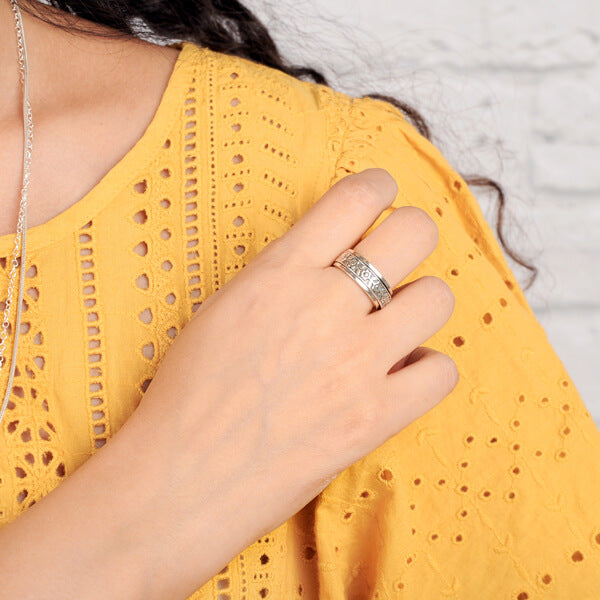 Floraler Drehring Sterling Silber
