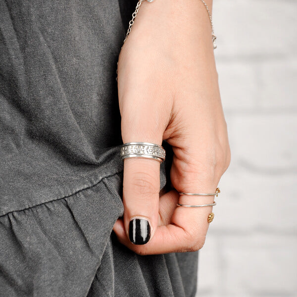 Floraler Drehring Sterling Silber