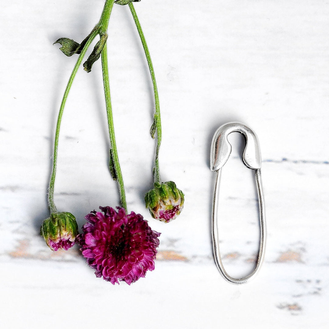 Sterling Silber Sicherheitsnadel-Ohrringe