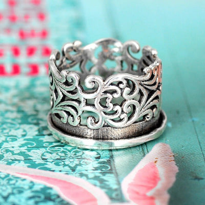 Unique Women's Spinner Ring Sterling Silver - Boho Magic