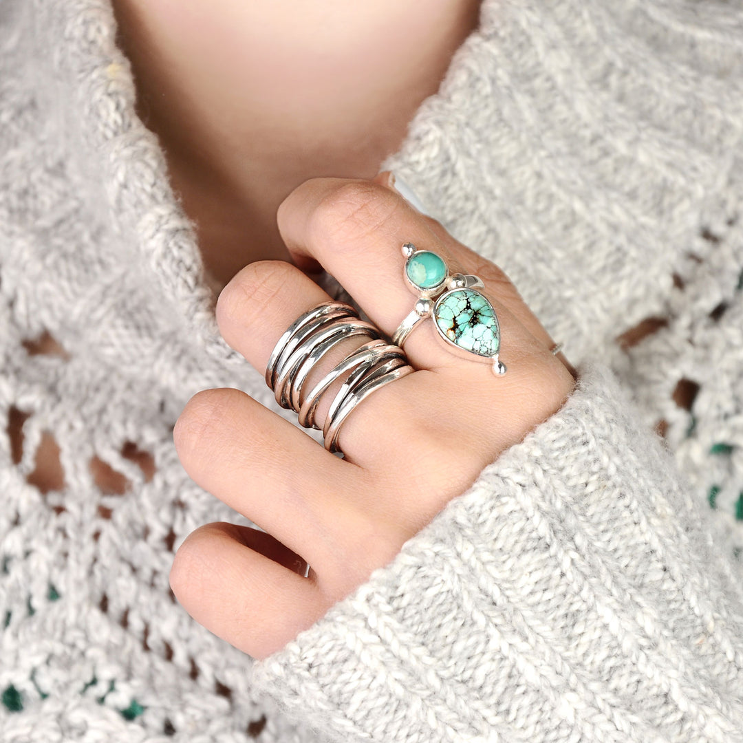 Chunky-Wickelring mit breitem Band, Sterlingsilber