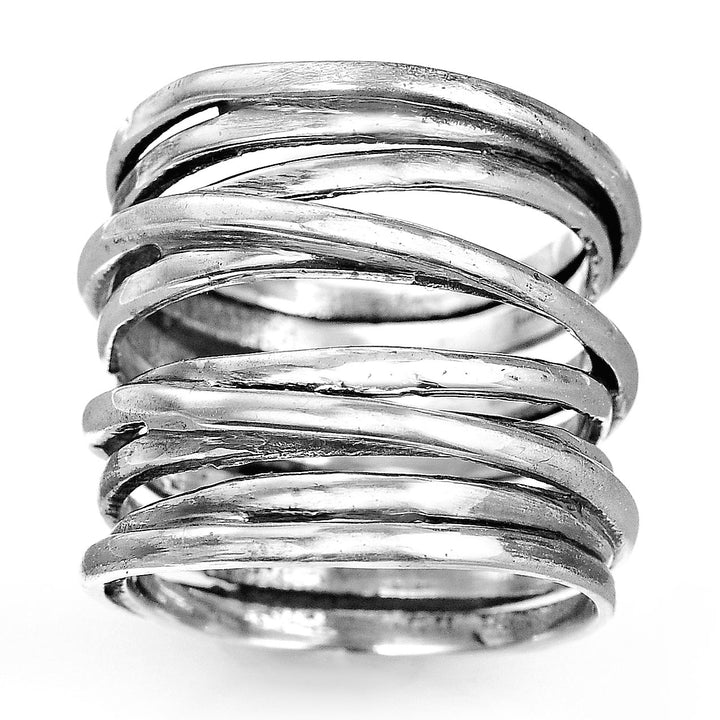 Chunky-Wickelring mit breitem Band, Sterlingsilber