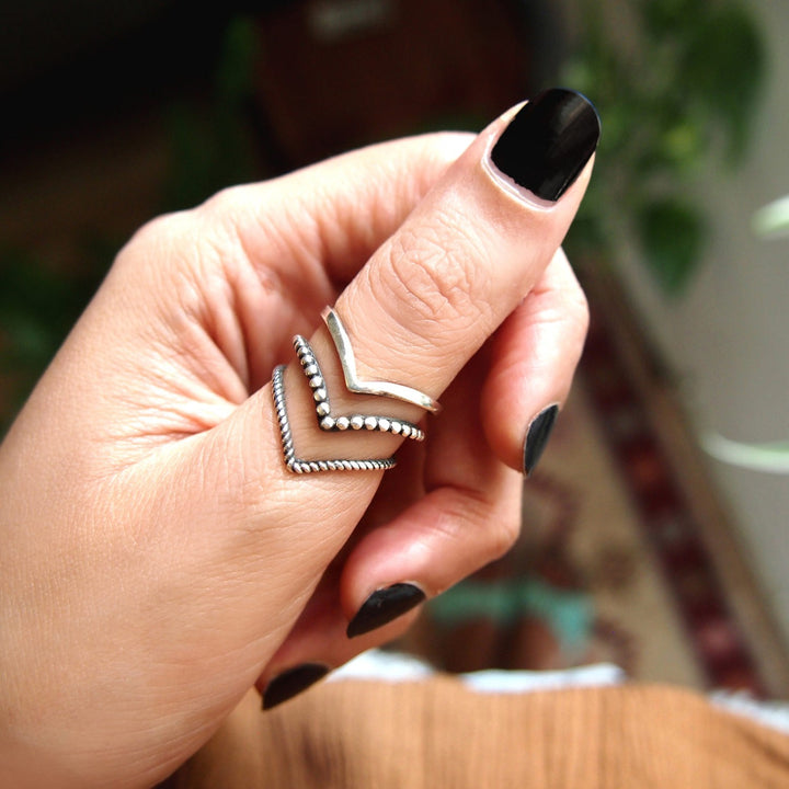 Triple Chevron Boho Ring Sterling Silver
