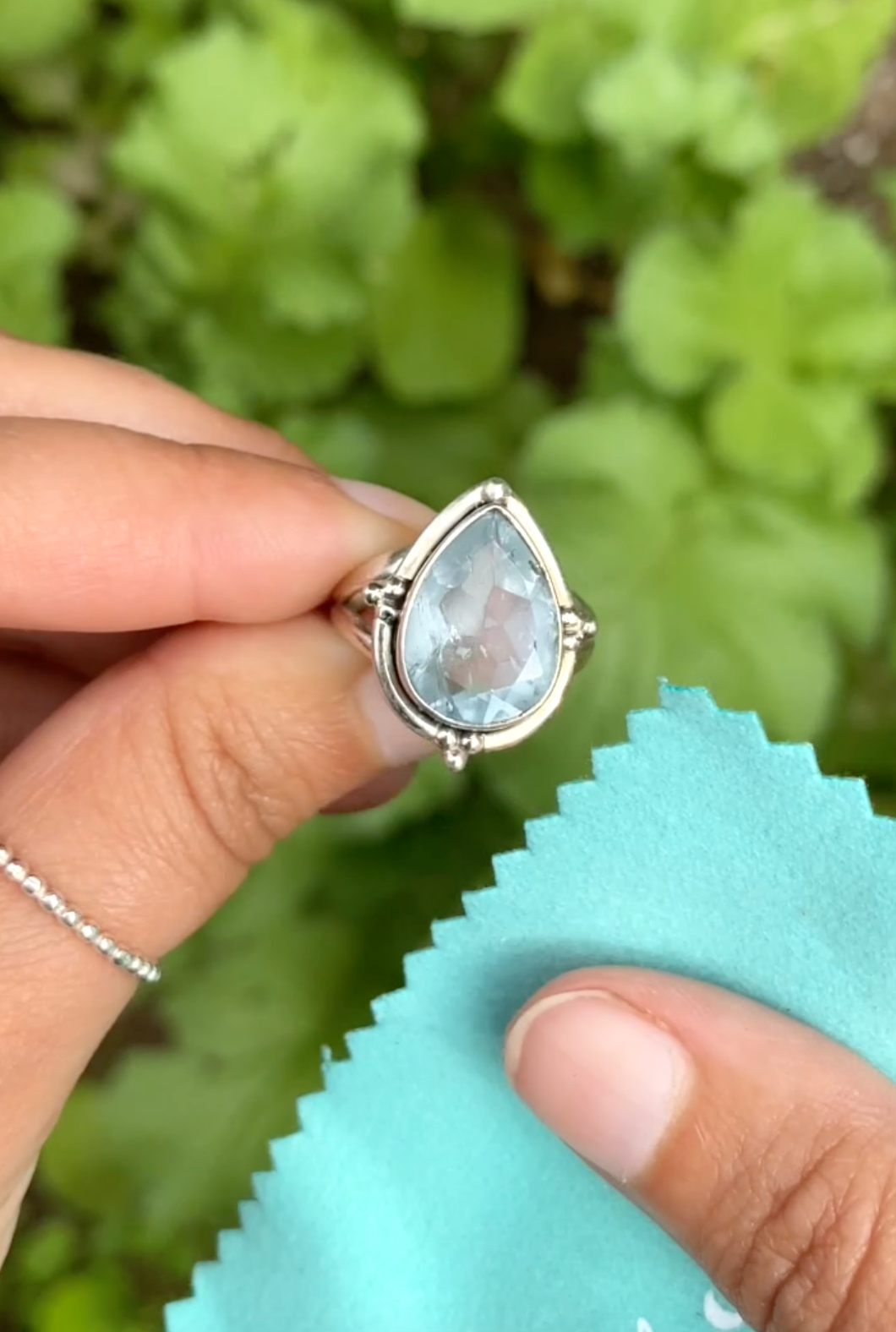 sterling silver aquamarine genuine gemstone with a polishing cloth. learn how to clean your gemstone jewelry.