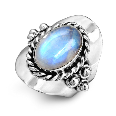 Boho Moonstone Ring Sterling Silver - Boho Magic