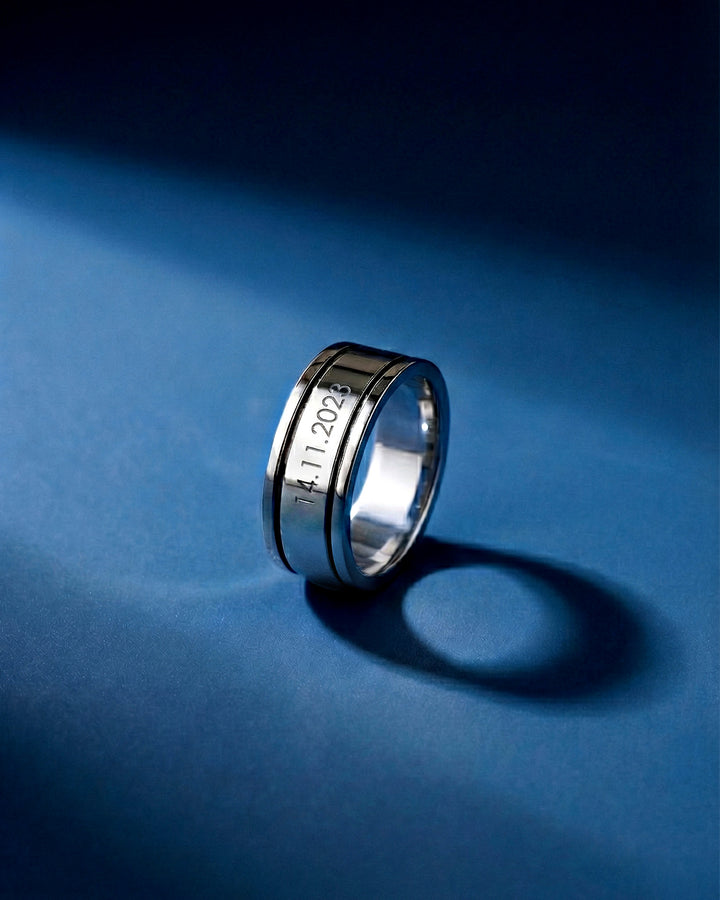 Personalized Fidget Ring with Custom Name Engraving